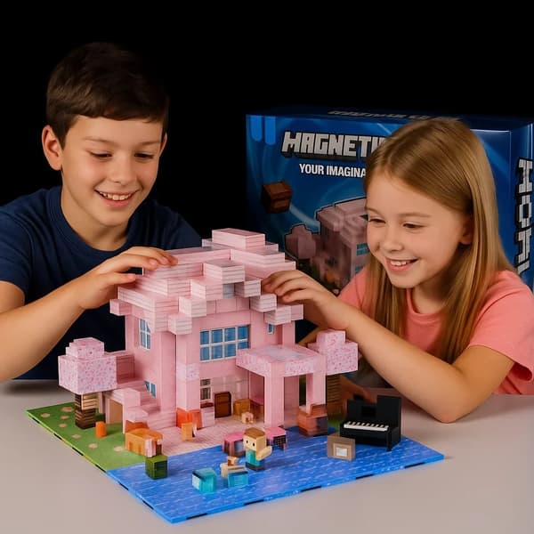 Magnetiska byggklossar för barn 3+ - DIY Pixel-modeller & STEM-leksaker med bottenplatta WX012-48pcs