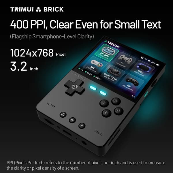 TRIMUI BRICK Handheld Game Console 3,2'' IPS-skärm A133P Linux System Trimui UI Metall Bakpanel Red 256G(17K Games)