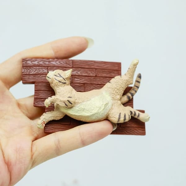 Simulering Djur Kattscen Kawaii Anime Statisk statisk statyett Blind Box Leksaker Samling Desktop Ornament Barn Presenter 10pcs