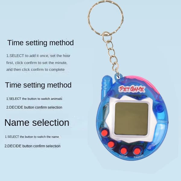 Mini Handheld Virtual Rabbit Pet Keychain Toy - Perfekt för Halloween-, jul- och påskpresenter Blue