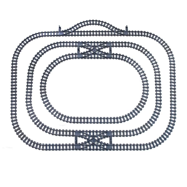 MOC City Train Rail Crossing Tracks Sæt Stud Gap Triple Switch Mursten Byggeklodser Teknisk Oplys legetøj til børn Left Right Points
