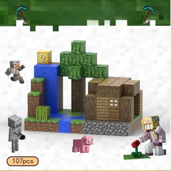 Magnetisk byggstensset - DIY arkitektonisk modellleksak för barn - perfekt julklapp 128pcs