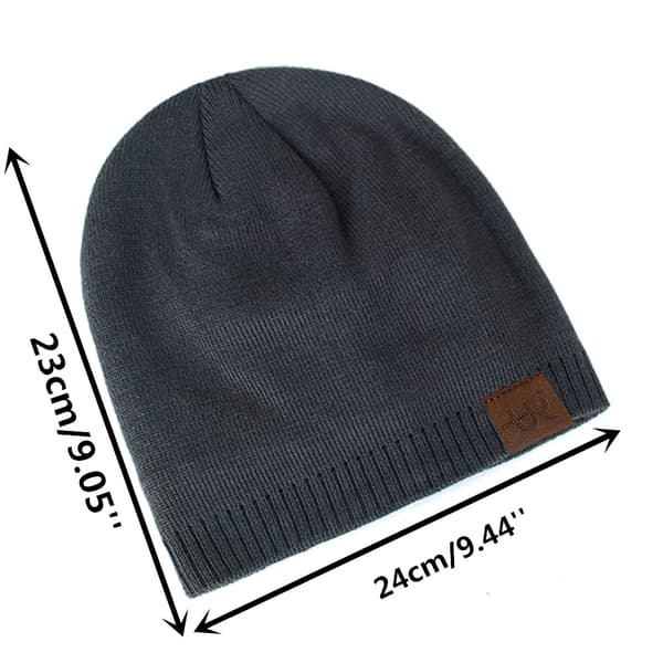 Unisex URGENTMAN vintermössa med pälsfoder - varm stickad mössa för män och kvinnor utomhussporter Black Size 54cm-60cm
