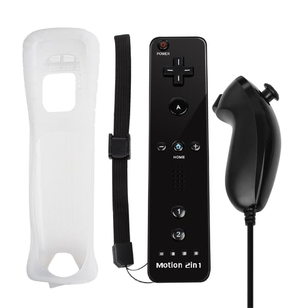 Kontroller för Nintendo Wii 2 i 1 vänster höger kontroll valfri Motion Plus-sats spelfjärrkontroll joystick trådlös gamepad left blue Without Motionplus