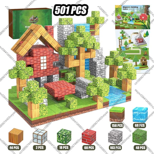 Magnetiska byggklossar för barn 3+ - STEM Montessori-leksak, DIY-modellpresent för pojkar och flickor random 40 pcs cube