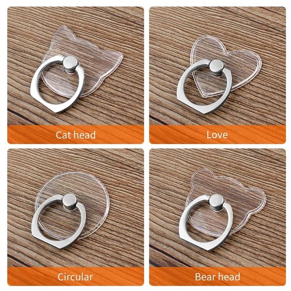Universell magnetisk telefonhållare ringstativ kompatibel med iPhone Samsung transparent Square