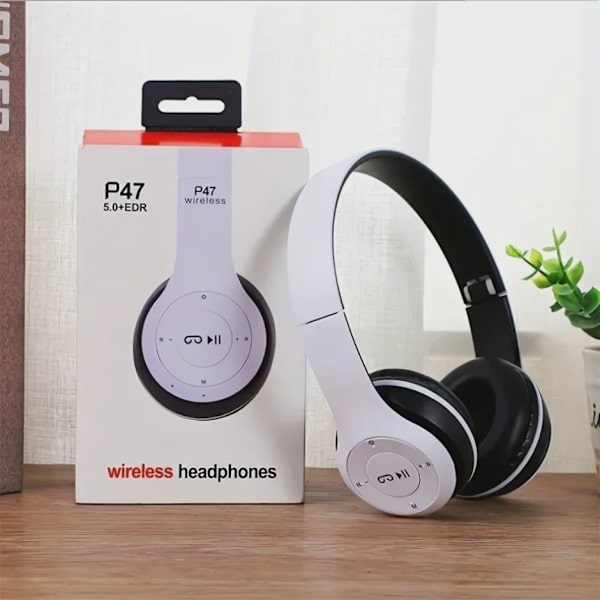 Multifunktionelt bærbart, foldbart, hovedmonteret, trådløst Bluetooth 5.0-headset til Bluetooth-forbindelse med TF-kort og kabelforbindelse Red