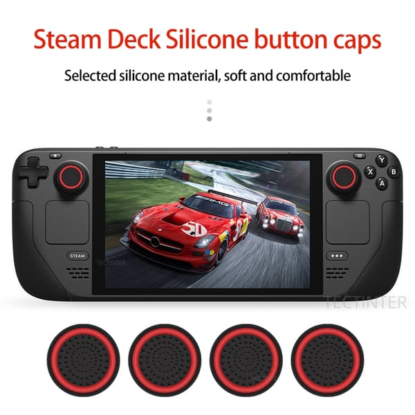 4 stk. silikone analoge thumbstick-grebsdæksler til PS5/PS4/PS3 controllerhætter til Steam Deck/Xbox One/Xbox 360 gamepad-tilbehør Black Red