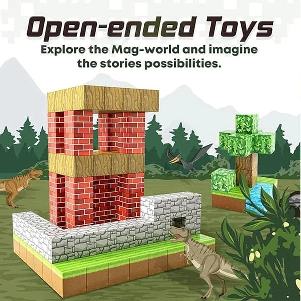 Magnetiska byggklossar för barn 3+ - Mine World Magnet Cube Stapling Byggleksaker Random 50 cubes