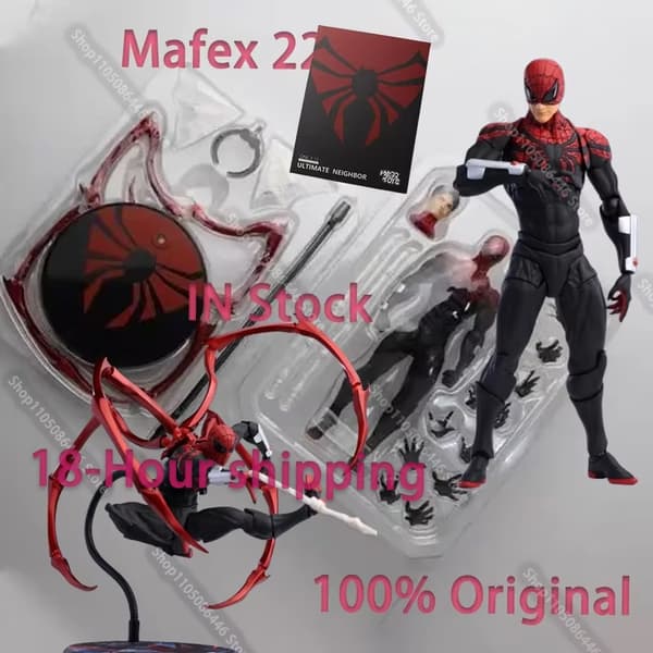 Spider-Man actionfigur - sort rød samlermodel legetøj til anime-fans og gaveideer Spiderman