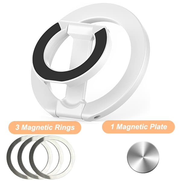 Dobbeltsidet magnetisk ringholder, foldbar telefonstativ, greb til iPhone 16 15 14 Samsung Huawei Only 5 Magnetic Ring