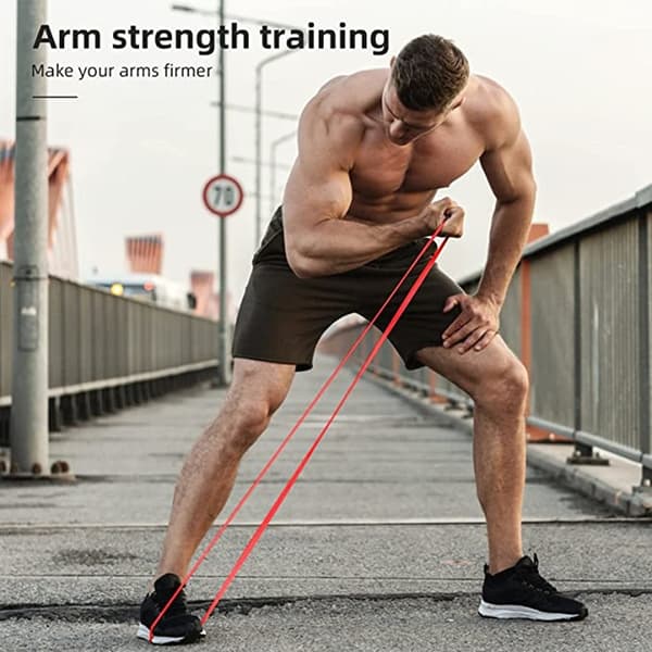 Latex Stretch Resistance Band Expander Elastiska band för Sport Pull Up Assistance Band Hemträning Pilates Gym Utrustning 4PCS B WITH HANDLE