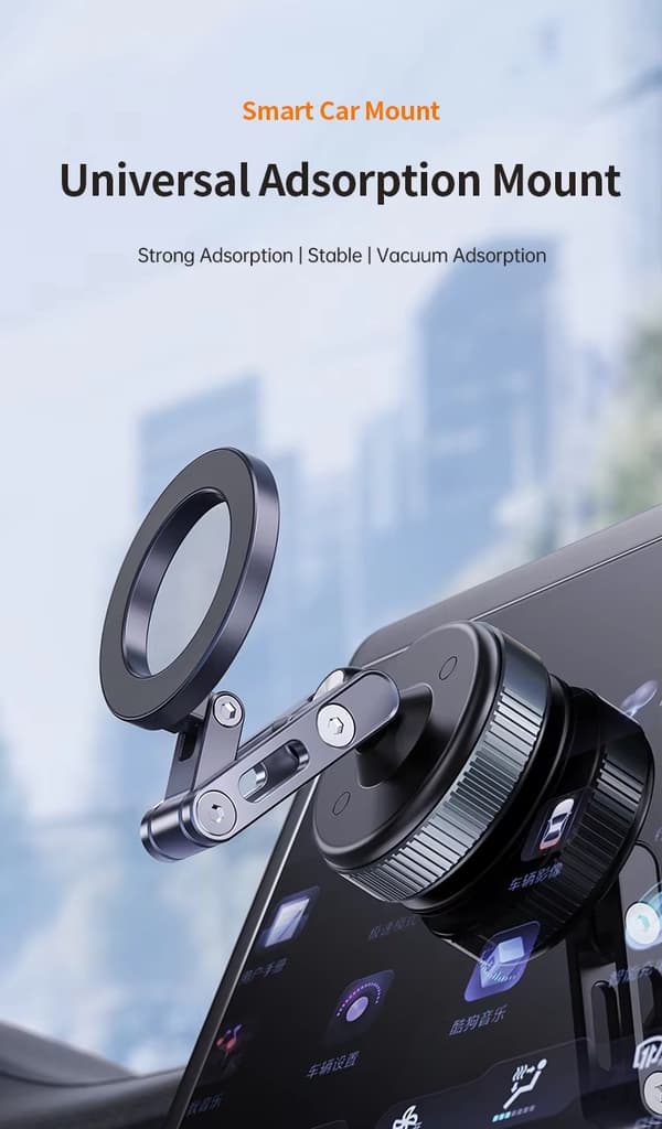 LINIM X53 360° roterende magnetisk støvsugertelefonholder til skrivebordet, universal Black-Magnetic