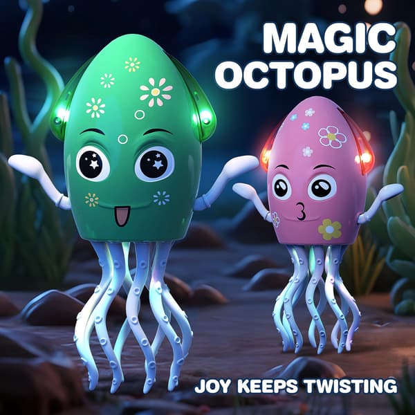 Luminous Dancing Octopus Fidget Toy - Interaktiv stresslindring for børn og voksne Red