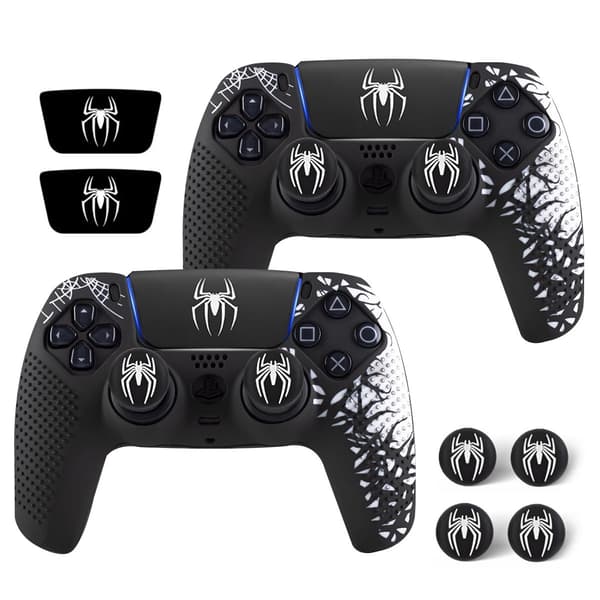 Til PS5 Controller Cover Anti-slip Silikone Beskyttende Hud Kompatibel med PS5 Controller med Thumb Grip Cap Sticker E