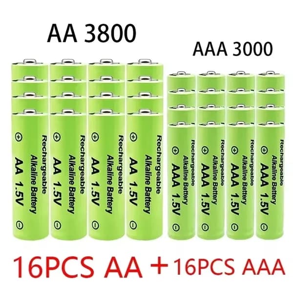 AAA1,5V 3000mAh Uppladdningsbart batteri Litiumjon 1,5 V AAA-batteri för klockor Möss Datorer Leksaker Byt ut Ni-Mh 8pcsAAA 8pcs AA