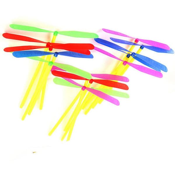 Bambu Dragonfly Propeller Leksak - 10/20st färgglad utomhus flygande pil för barn 10PCS