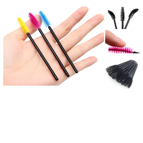 50 eyelash brushes Eyelash brush Disposable Spiral brush Black Black Black Head