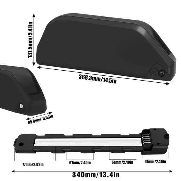 MAX 91 ST 18650-celler Polly DP-9 Ebike Downrörsbatteriväska med hållare 48V Case