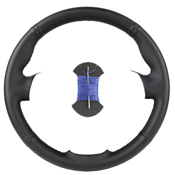 Rattskydd i nappaläder för Dodge Grand Caravan Journey Avenger Durango, biltillbehör i slitstarkt material Black Blue thread