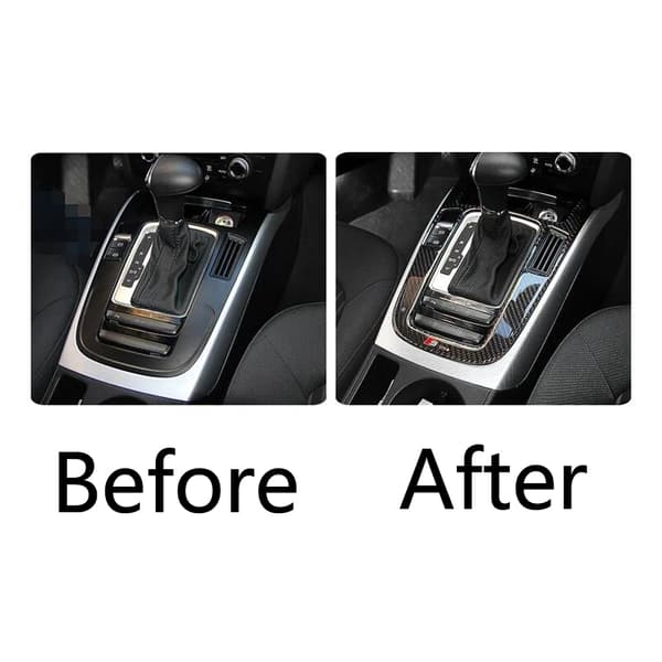 Äkta kolfiber mittkonsol växelspakspanel täckram för Audi A4 B8 A5 2009 2010 - 2016/ Q5 2010-2018 E