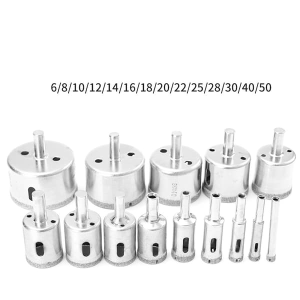 10/15-delars set kakelborrset diamantbelagda kakel marmor glas keramik hålsåg borrbits 10 pcs 630 mm