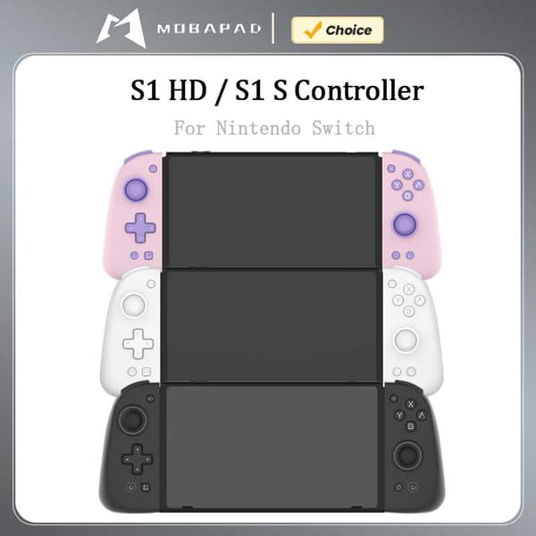 MOBAPAD S1 HD / S1 S Spilcontroller, Gamepad med Hall Joystick Konsol til Nintendo Switch NS OLED Joypad Black Bundle S1 HD