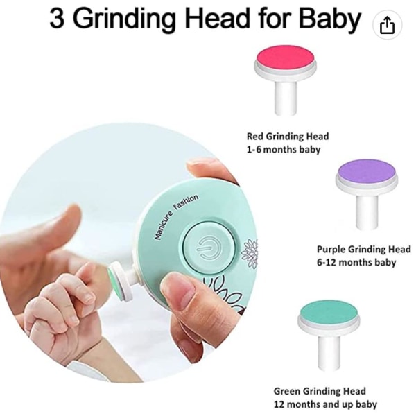 Elektrisk nagelfil för baby 3 i 1 nyfödd manikyrset tår naglar