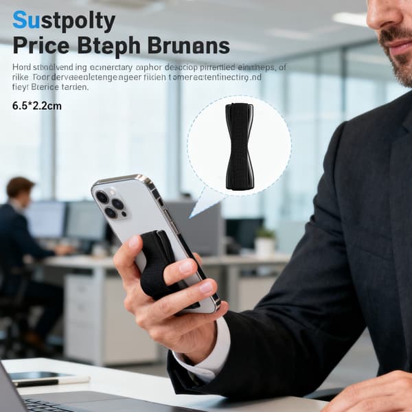 Bärbar elastisk telefonrem med svart bas Universalhållare för smartphone och surfplatta 3Pcs