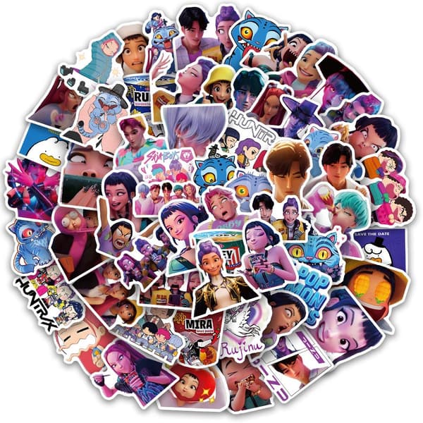KPop Demon Hunters Waterproof Stickers - 50/61PCS för skateboards, bagage, vattenflaskor, bärbara datorer A-61PCS