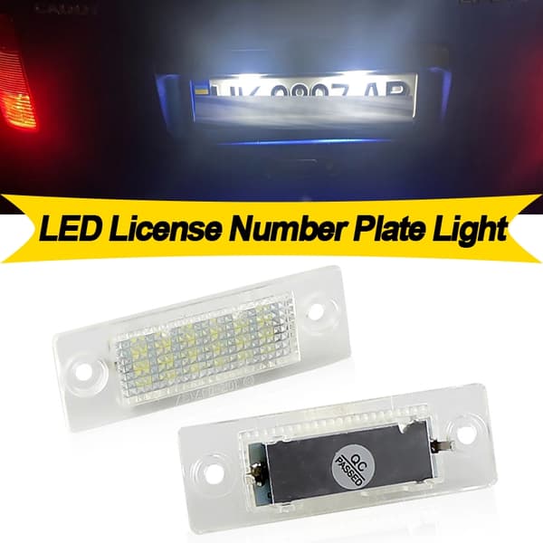 2 stk. LED nummerpladelys til VW T5 Transporter 2003-2009 VW Caddy MK3 2004-2013 Golf 2005-2009 2PCS LED White