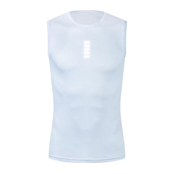 Reflekterande vit cykelunderställ snabbtorkande tight väst med hög elasticitet White 2 Size XL