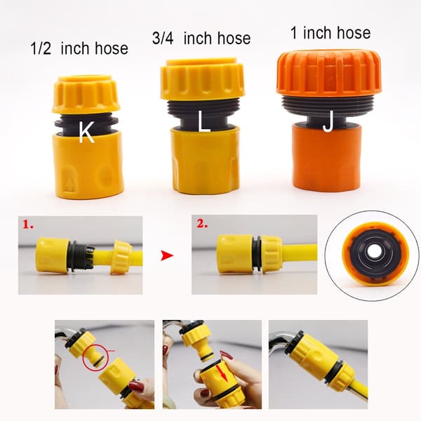 Havetilbehør Udendørs 3/4 Haveslangeadapter til bil Lynkobling Reparationsslangeforbindelse Haneforbindelse Rørfittings 1/2 1I2 Hose- 1I2 Hose E