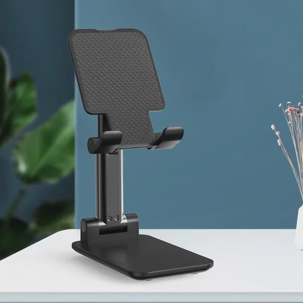 Justerbar universel mobiltelefon- og tabletholder til iPhone, iPad, Xiaomi skrivebordsbrug black