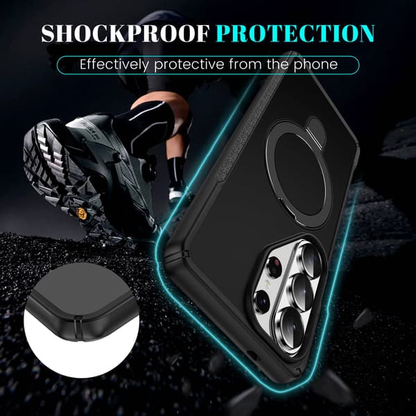 Magnetisk stødsikkert cover med stativ til Samsung Galaxy A17 5G S26 Ultra A56 A16 A36 A26 A55 S25 S24 Plus black Compatibility by Model Galaxy 