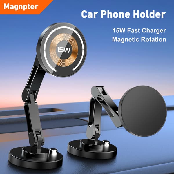 Magnetisk trådløs bilholderoplader - hurtigopladning til iPhone 16/15/14/13 og Samsung Magsafe 2pcs type