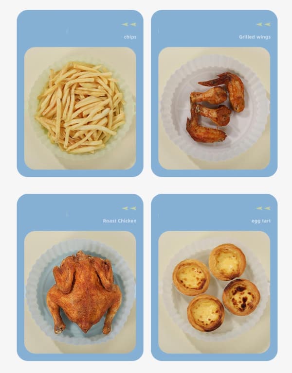 Airfryer Silikonform Luftfritösmatta Silikoninlägg  18CM Blå