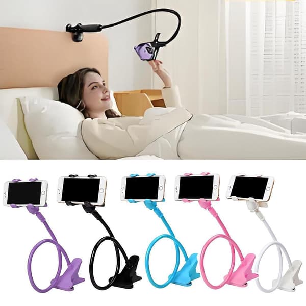 Lazy Desktop Bedside Clip Phone Holder Fleksibel Lang Armholder til Smartphone E