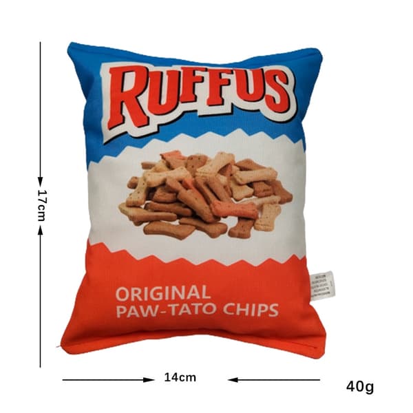 Sjove hundelegetøj med kartoffelchipspose, plys, pibefoder til små, mellemstore hunde, interaktivt pibefoder til hvalpe, tyggelegetøj 5