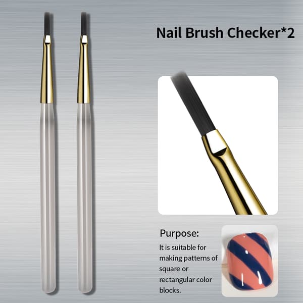 RSNAIL Neglekunstpensel Checker til tegning og maling 2pcs Sweep Brush