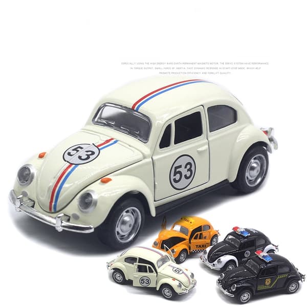 1:32 Beetle legeringsbil støbt metal klassisk legetøjsmodel med pull-back-funktion til børnegaver A931 White With box