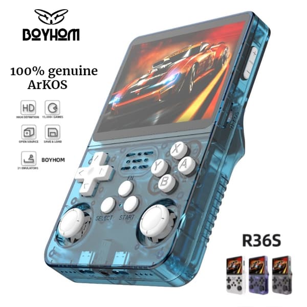 ARKOS R36S Retro Handheld Video Game Console Linux System 3,5 tums IPS-skärm R35s Pro Portable Yellow