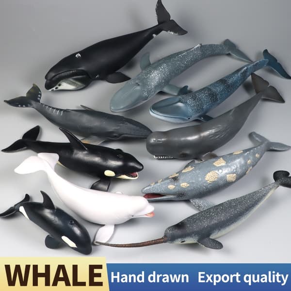 Realistisk stor val actionfigur - havsdjursmodellleksak för samling, dekoration och presenter Whale-9