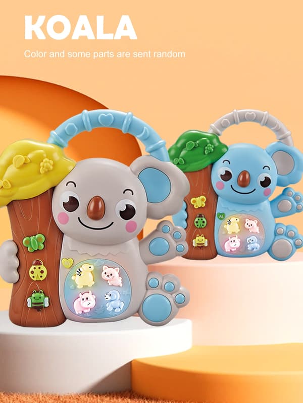 Cartoon Animal Keyboard Klaver til børn 3+, multi-mode lyde og lys, pædagogisk legetøj Light Grey