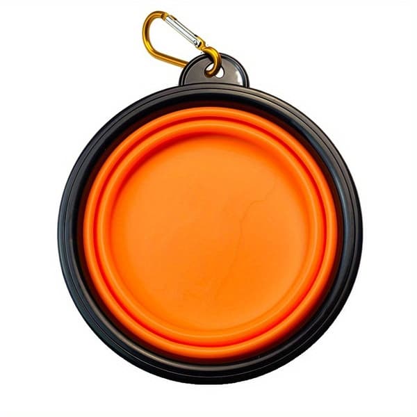 Hundeskål, foldbar, bærbar, rejseskål til hunde, hundefoder og vandskål til udendørs gåture, silikone, hundefoder og vandskål med skålkant Black