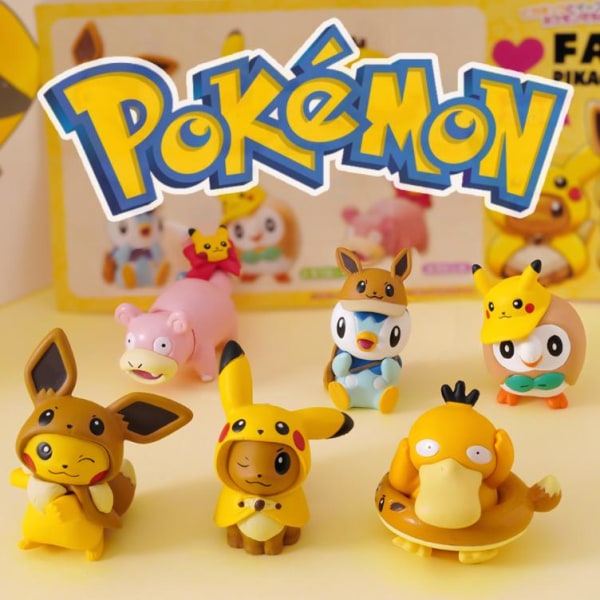 6 kpl söpöjä värikkäitä Pokémon -hahmoja Pokemon sisältää Pikachua