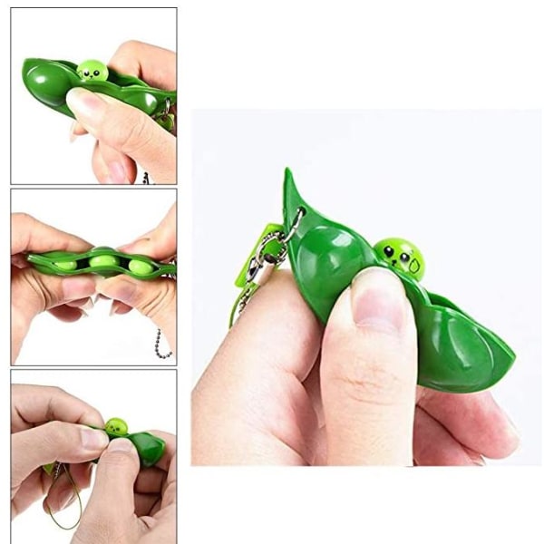 Grön Sensory Leksak Green Beans Bönor Fidget Böna Toys Leksak