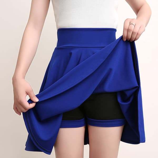 2025 Flared Nederdele Dame Basic Shorts Nederdel Mode Alsidig Sort Casual Mini Skater Medium Plisseret Fluffy Skirt Plus Size black Size L