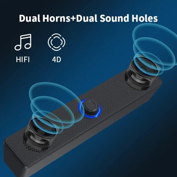 Trådlös Bluetooth- och PC-soundbar, trådbunden högtalare, USB-driven soundbar för TV, PC, bärbar dator, spel, hemmabio, surroundljudsystem With Bluetooth 3511