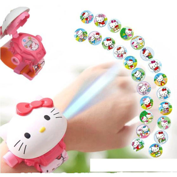 Hello Kitty klocka med projector funktion 24st Bildspel julklapp